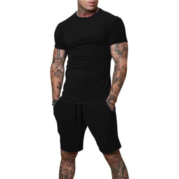 Mens Short Sets 2 Piece Outfits Fashion Summer Tracksuits Casual Shirt and Short - Picture 3 of 7